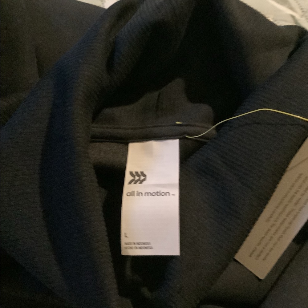 all in motion Black Ribbed Pullover with Branded Tag